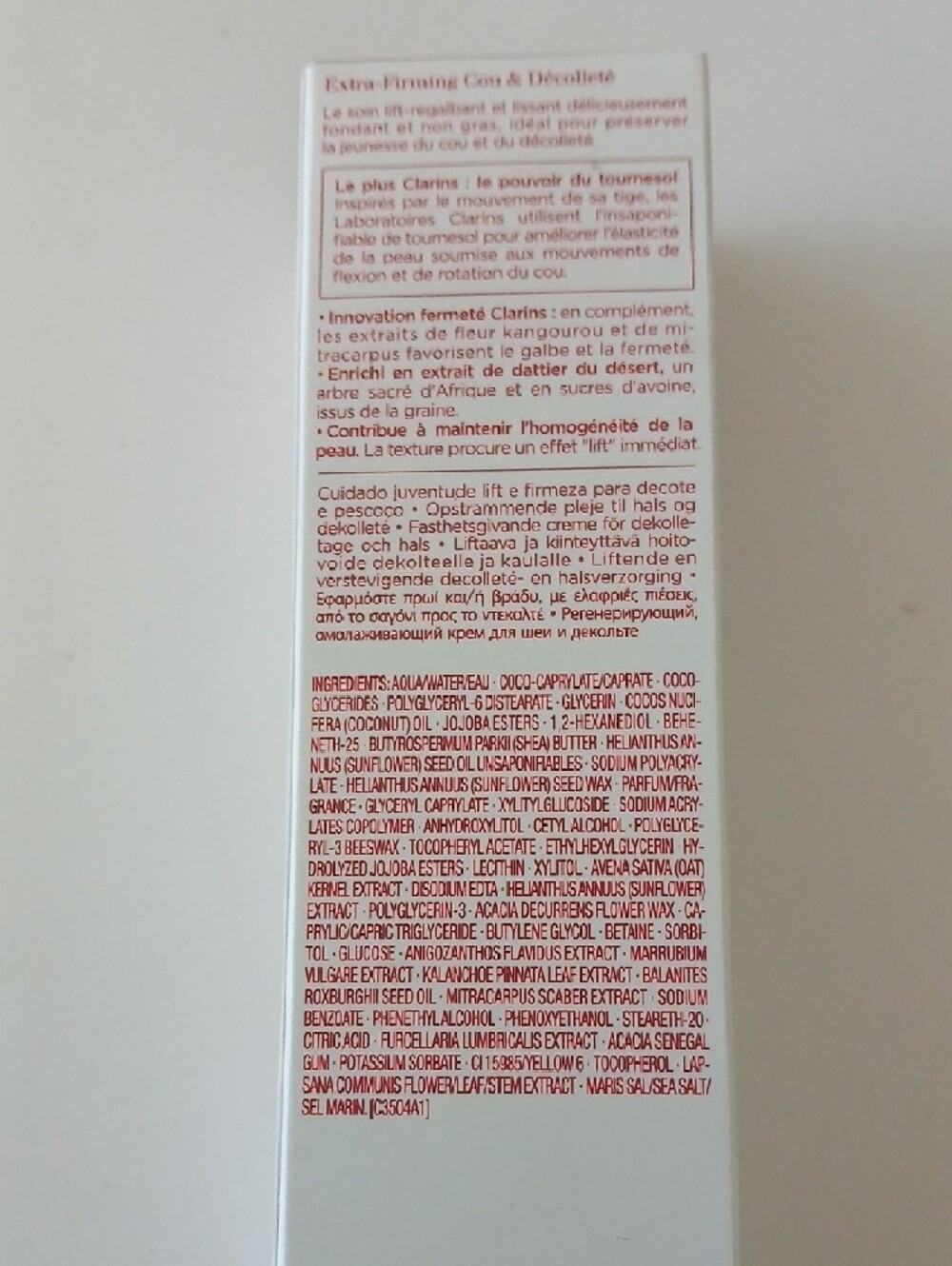 Clarins Extra-Firming Neck & Décolleté Cream - White with Rose Gold Accents - Picture 5 of 6